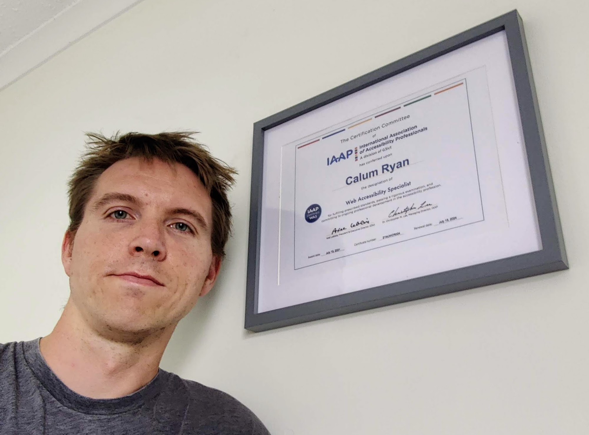 Web Accessibility Specialist certified Calum Ryan