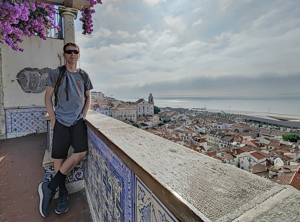 View of Calum at Miradouro das Portas do Sol