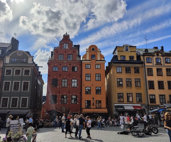 Gamla Stan red and orange coloured buildings