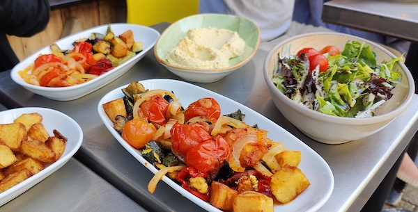 Turkish mezze platter of vegetarian options