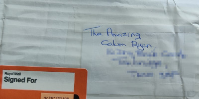 parcel addressed The Amazing Calum Ryan