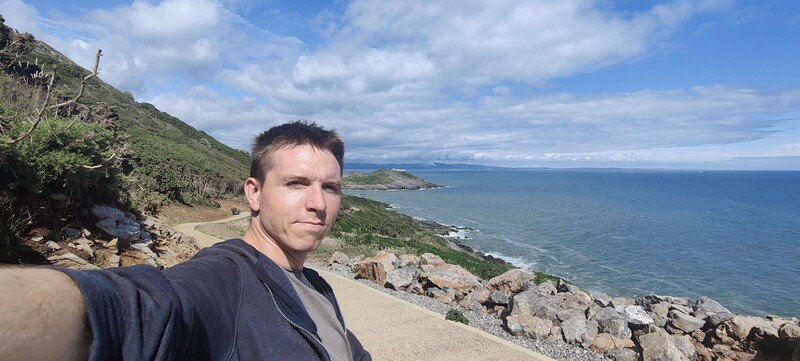Calum on The Mumbles coastal footpath