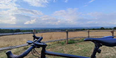 Brenchley vantage point with black bicycle in foreground