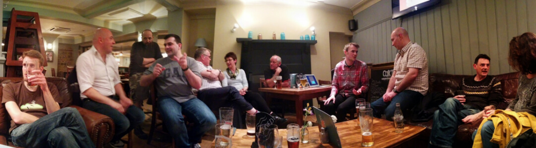 People in a pub at Sevenoaks Web Scene meetup