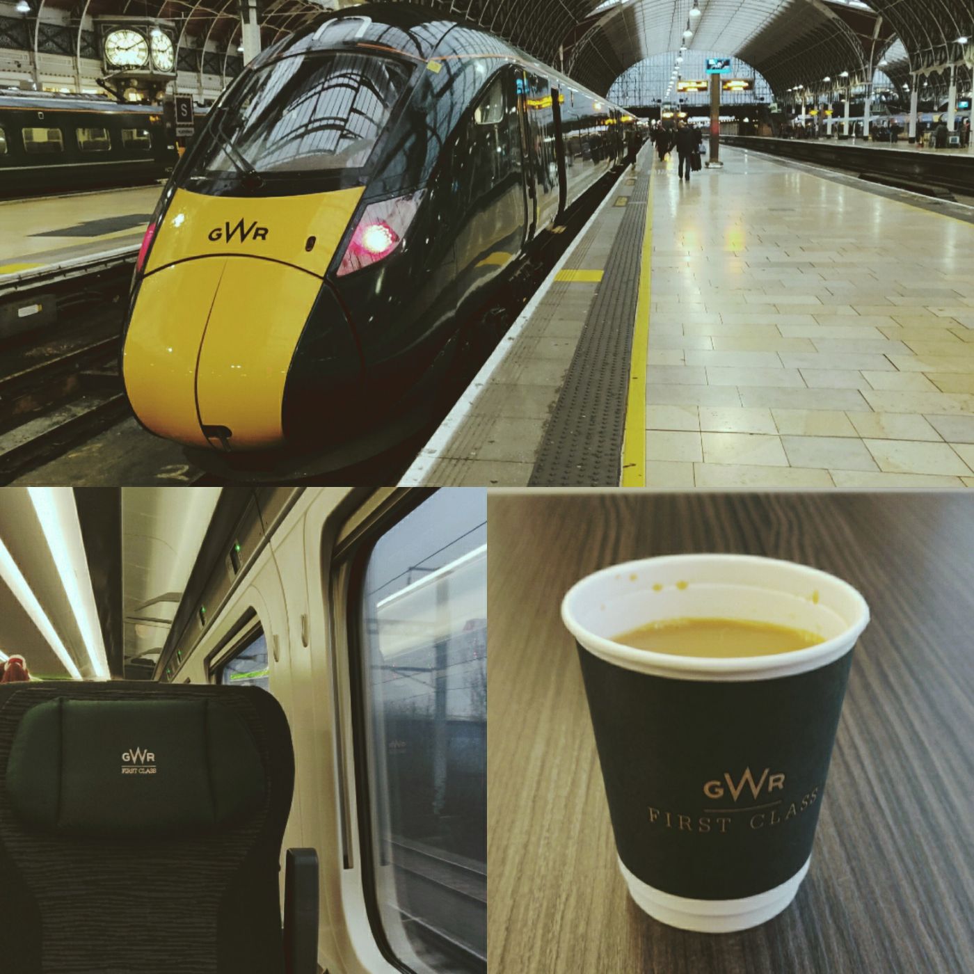 GWR train inside and out at London Paddington