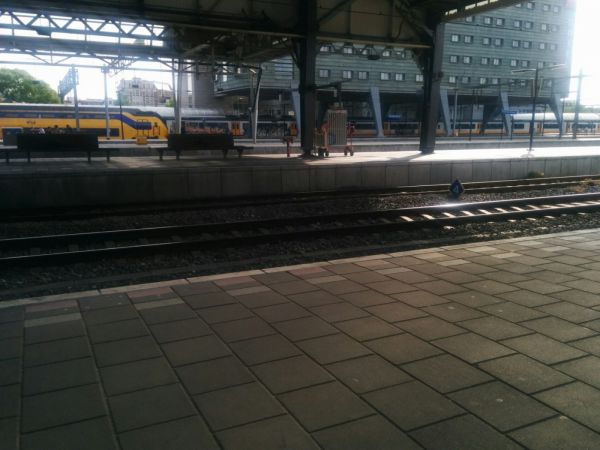 View of Amsterdam Central Railway Station (Station Amsterdam Centraal)