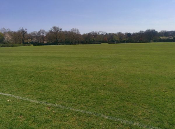 View of Tonbridge Farm Sports Ground. Post lunch wander 22°C