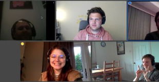 Left to right webcam shots of Lewis Cowles, Jan Sauer, Çağrı Özkan, Ana Rodrigues, Calum Ryan