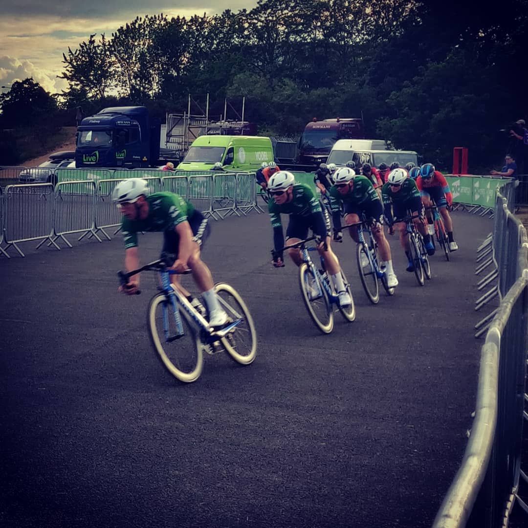 Canyon DHB powering round Brooklands this evening \#ovotourseries